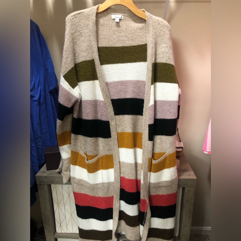 Striped cardigan duster